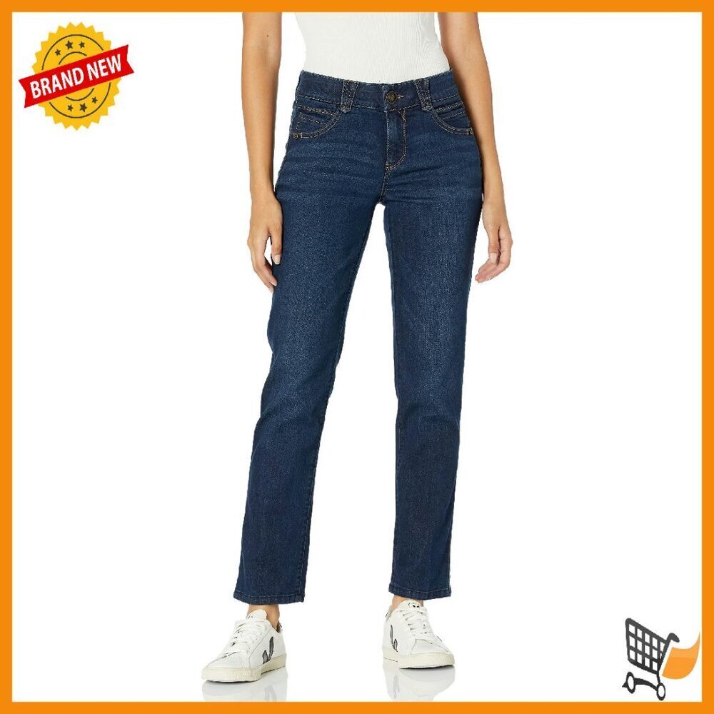Petite Straight Leg Jeans with Ab Solution Slimming Panels